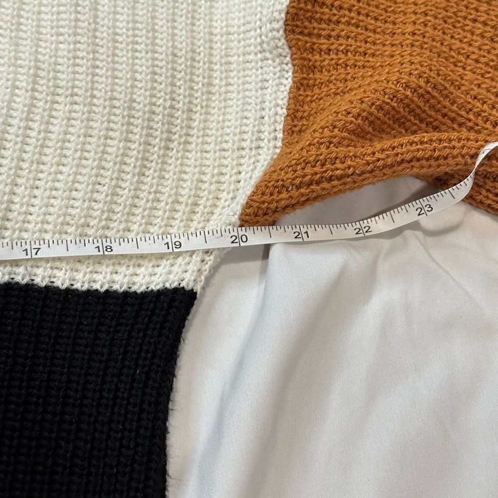 Say What? Color Block Chunky Knit Pull Over Sweater Size Medium - Picture 6 of 7
